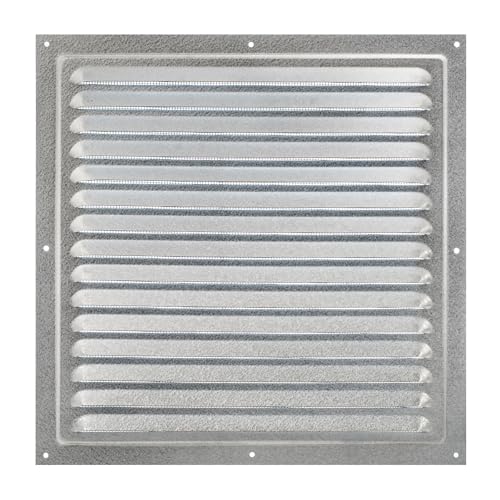 Metal Air Vent Cover, Galvanised Steel Ventilation Grille with Insect Mesh, Indoor & Outdoor Vent Grid, Low‑Profile 8 mm