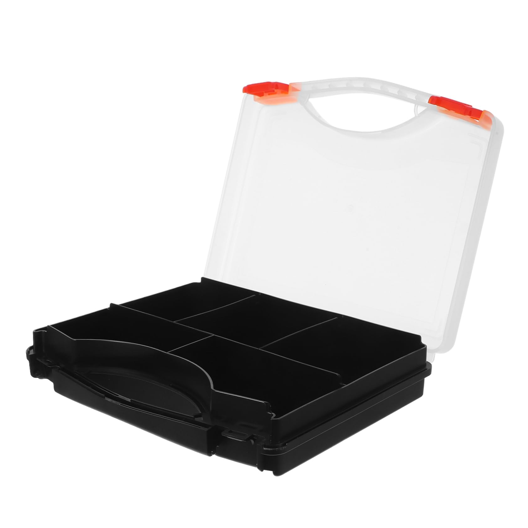 Scatola Portaoggetti con Divisori, Pp, Coperchio Trasparente | Organizer Multi-scomparto con Maniglia, per Viti Dadi e Bulloni, Uso in Movimento e Spazi Ridotti