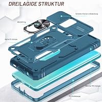 LeYi Hülle für Samsung Galaxy A51 4G Kameraschieber Schutzhülle & kompatibel mit Panzerfolie Folie, Militärische Rüstung Ringhalter Hybrid Case Kamera Klappe Protective Handyhülle Cover Blau – Ansicht 5