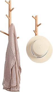 ZYLZL Appendiabiti da Parete in Legno (2 Confezioni), Design Unico Del Ramo Di un Albero, 6 Ganci Ganci Appendiabiti Non Sovrapposti per L'Ingresso, la Camera da Letto, la Cucina,6 + 6 Ganci