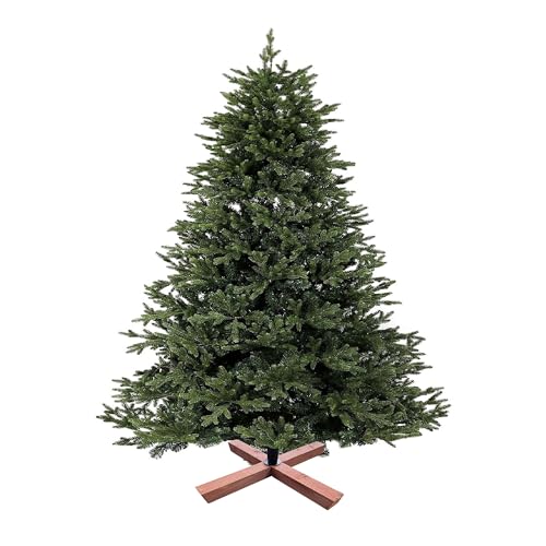 Arbre de Noël Artificiel Relaxdays, 150 cm, Aiguilles en PVC, Support en Bois, Sac de Rangement, Sapin Vert Naturel
