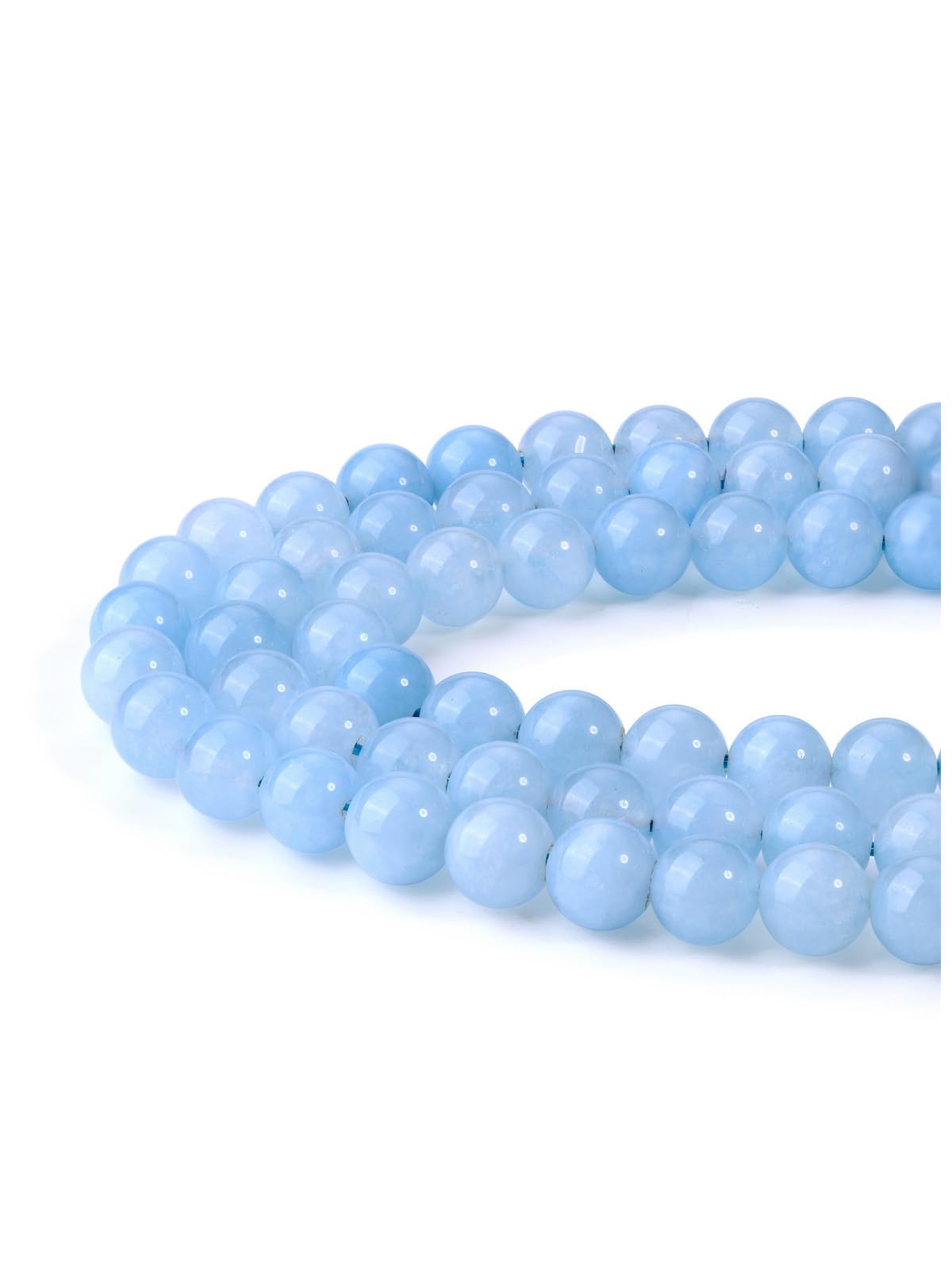 JOVIVI 8mm Aquamarine Crystal Beads for Bracelet Jewelry Making,96Pcs Natural Gemstone Craft Beads for Crafting,Blue Beads for Jewellery Making