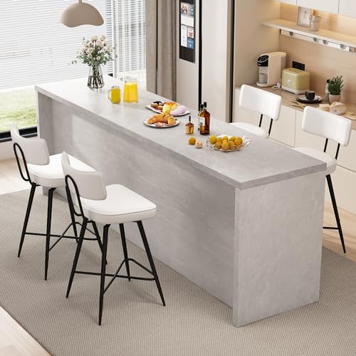 Image of GXJ Bar Stools Set of 2, Kitchen Counter stools with Backs and Metal Legs
