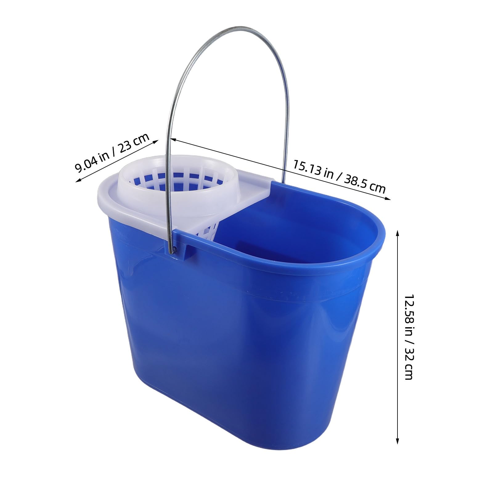 Cubo Integrado Escurridor Fregona de Plástico con y Azul Asa