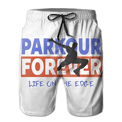 Pantalones Cortos de Playa para Hombre Parkour Forever Pantalones de baño de Verano con Tabla de mar, Talla XXL