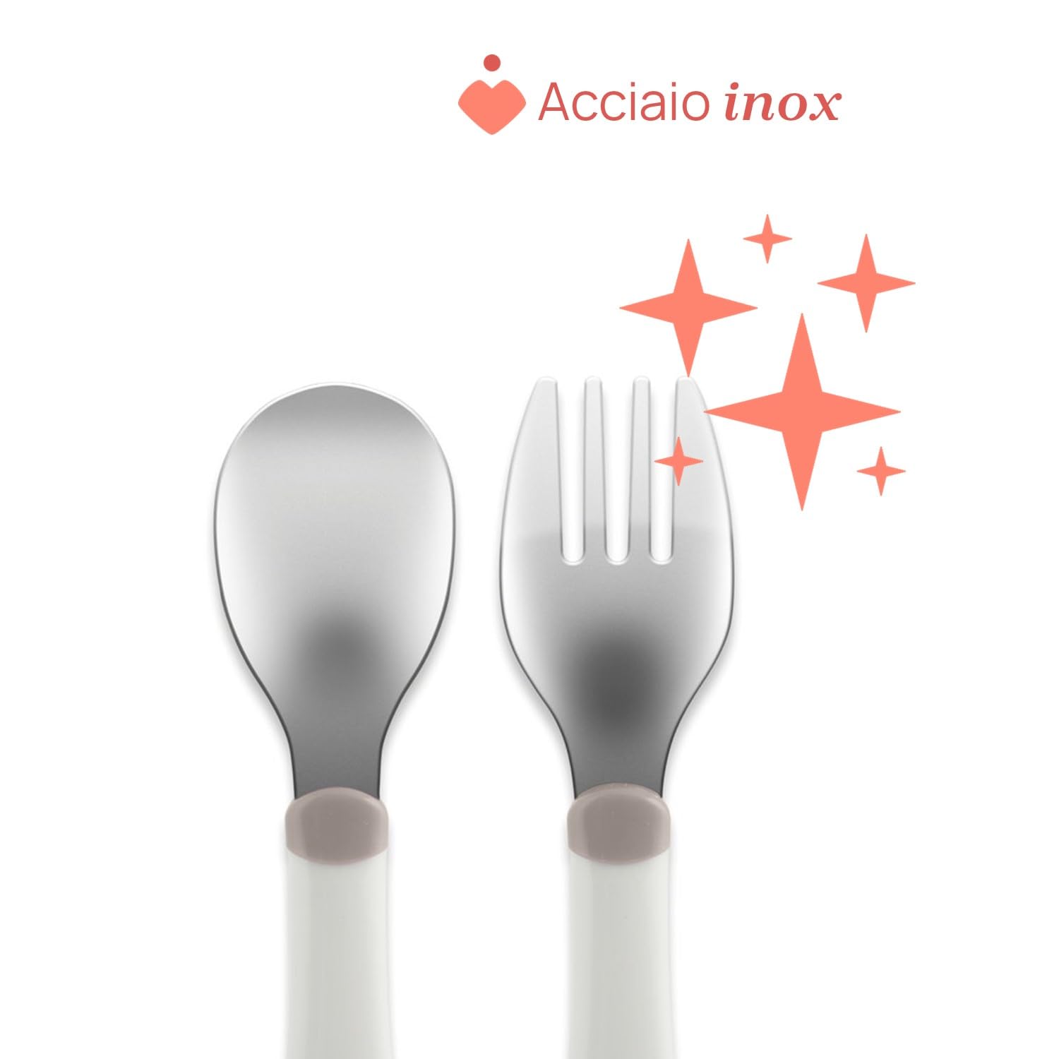 Chicco Posatine Inox Set Pappa 2 Pezzi 18M+ Acciaio Inossidabile