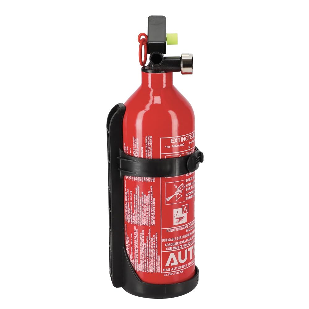 Autobest Extincteur 1kg à poudre classe ABC avec manomètre