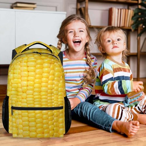 Backpacks for Boys, 17 Inch Funny Corn Backpack for Kids, Yellow Food Lightweight Bookbag for Middle High School3