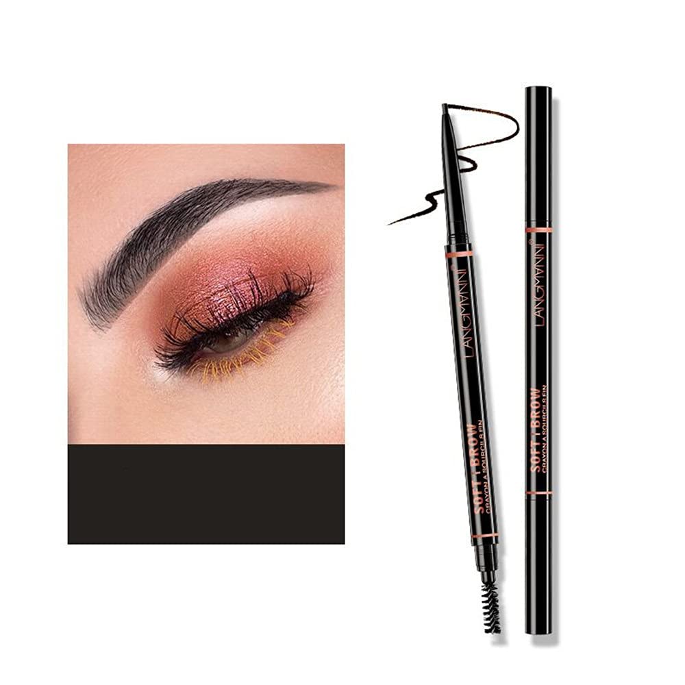 Lápiz de cejas a prueba de agua Maquillaje profesional Lápiz de cejas Maquillaje de larga duración Lápiz de punta fina Relleno de cejas 4 opciones de color (01# negro)