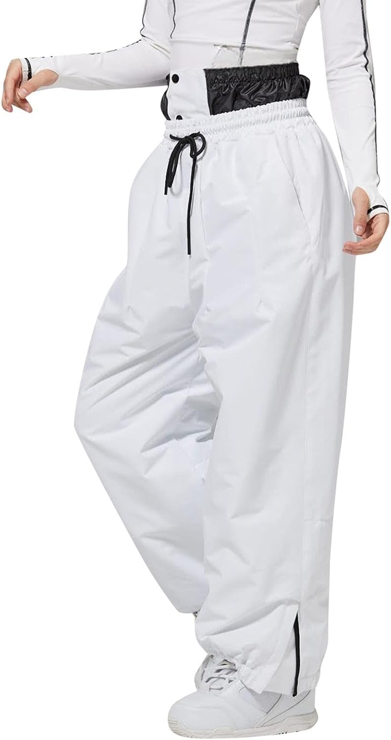 Womens Mens Snow Pants Waterproof Insulated Snowboard Bibs Winter Windproof Ski Jumpsuit Outdoor Loose Overalls