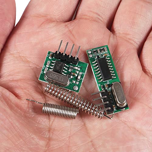 D-FLIFE 5pcs 433mhz Wireless RF Transmitter and Receiver with Antenna Ask Remote Control Module DIY Kit for Arduino