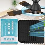 Butto 10-Pack Ceiling Fan Filters for Blades - Strong Adhesive Ceiling Fan Filters for Common Household Contaminants - Unscented Coconut Carbon...