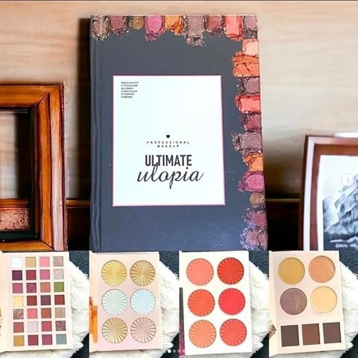 4 Layer Book-Style Foldable Makeup Palette Set | Portable & Long-Lasting | Contour Blush Highlight Eyeshadow, Suitable for Multiple Skin Tones & Makeup Looks, Gift Idea All In One MakeupBook (Black)-image-44