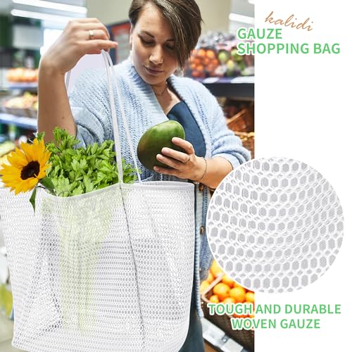 Image of KALIDI Beach Nylon Mesh Tote Bag, Casual Tote Bag Hobo Women Foldable MAX 23L Shoulder Bag For Beach Picnic Vacation