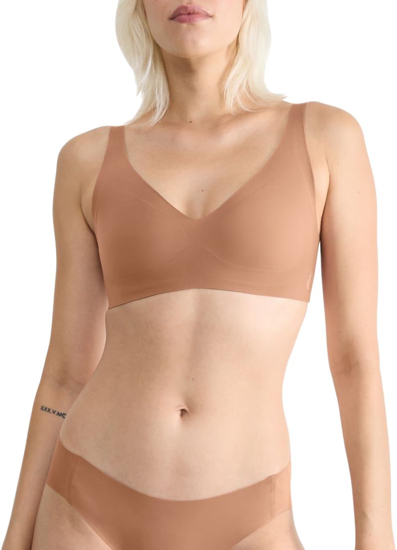 Sloggi Zero Feel Soft Bra Non Wired Soft Cup Hook & Eye Bra Seamless Lingerie
