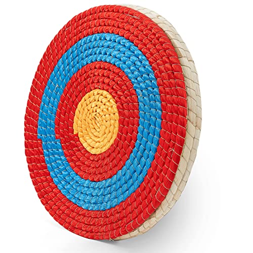 Swatlo Archery Targets For Backyard 20 Inch Traditional Hand-Made Round Straw Archery Target Bow & Arrow Target For Archery Practice (3 Layer Red) #TOP2