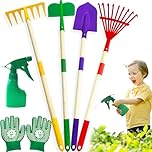 Lalloply Kids Gardening Set 6 PCS Outdoor Toys for Toddlers Age 3-5 Garden Toys with Shovel, Rake, Hoe, Leaf Rake,Watering Can, Gloves. Gardening Tools for 3+ Boys Girls. Garden Gifts for Children