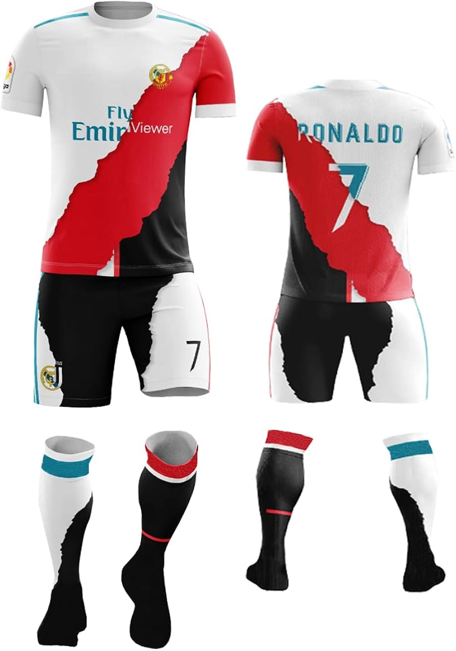 sSendy Custom Portugal #7 Ronaldo - Camiseta de fútbol juvenil para niños