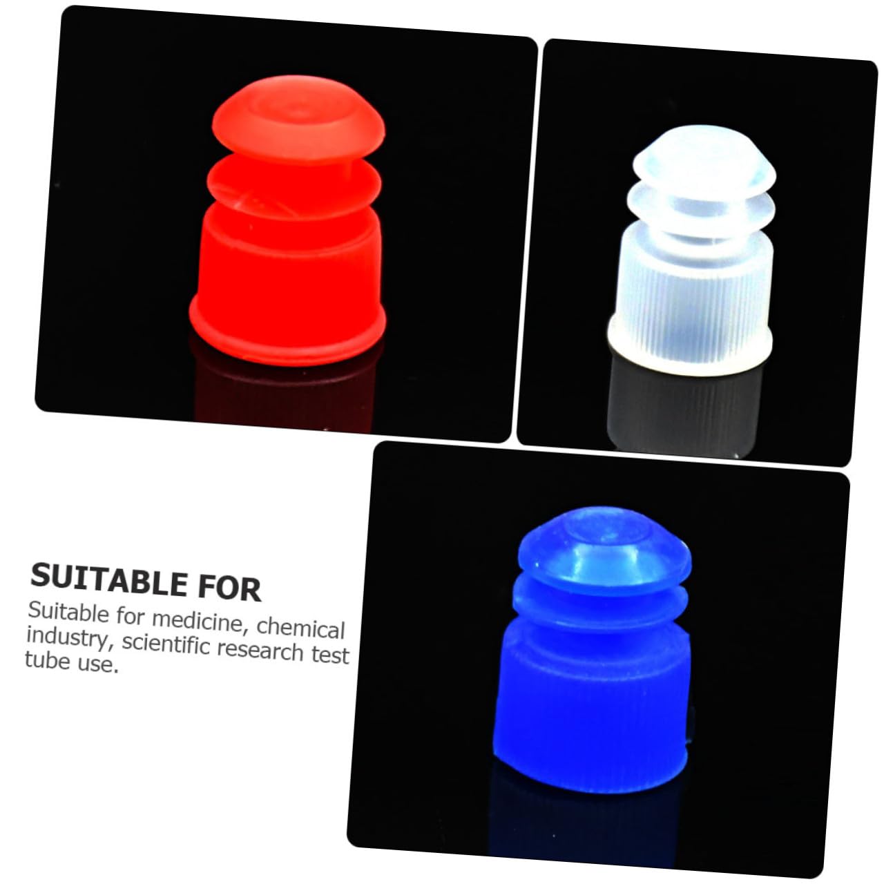Test Lab Tubes Sealing Plugs 12mm Plastic Plug Set 100pcs Sample Tube Vial Stoppers Random Color