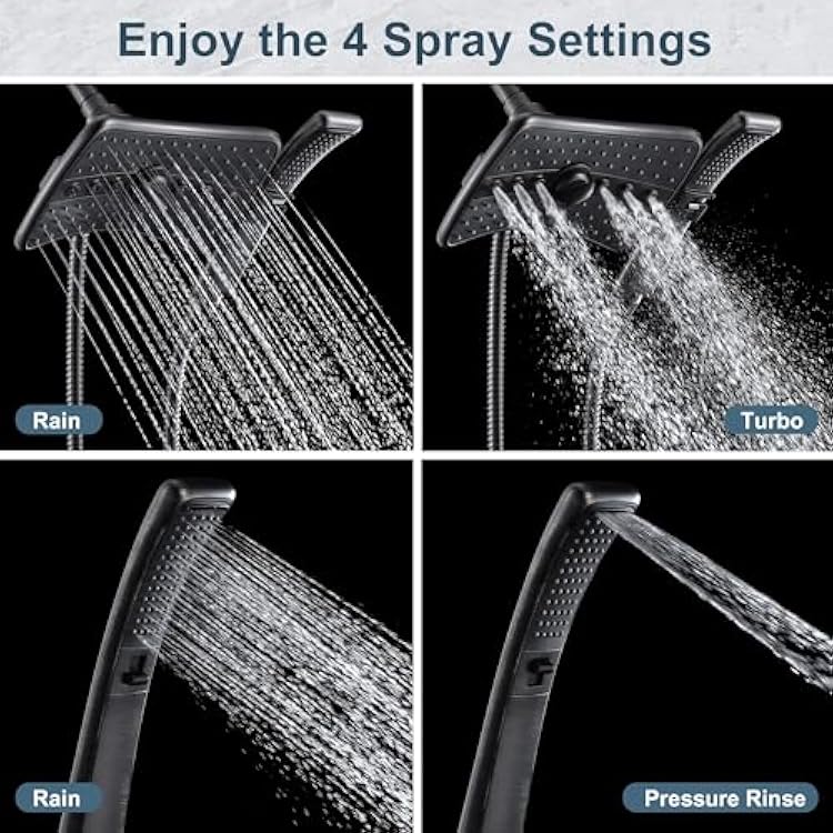 BRIGHTSHOWERS BRIGHT SHOWERS Dual Shower Head System with Handheld ...