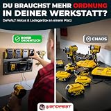 Wandfest Uchwyt ścienny do akumulatorów i ładowarek DeWalt | w zestawie materiał mocujący [Made in Austria] uchwyt na akumulator na 1-4 akumulatory | teraz więcej porządku w warsztacie i garażu