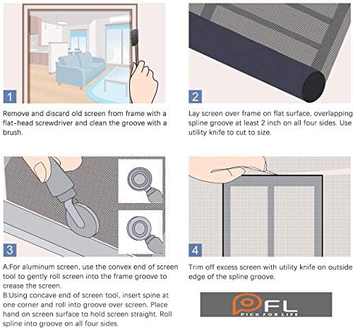 Bro Fly Mosquito Net Stops Fruit Flies, Durable Insect Mesh Screen Netting Roll for Window and Door, High Density DIY Mesh Screen Keep Bug, Bee, Spider, and Winged Insect Out (Grey, 120cm x 250cm)