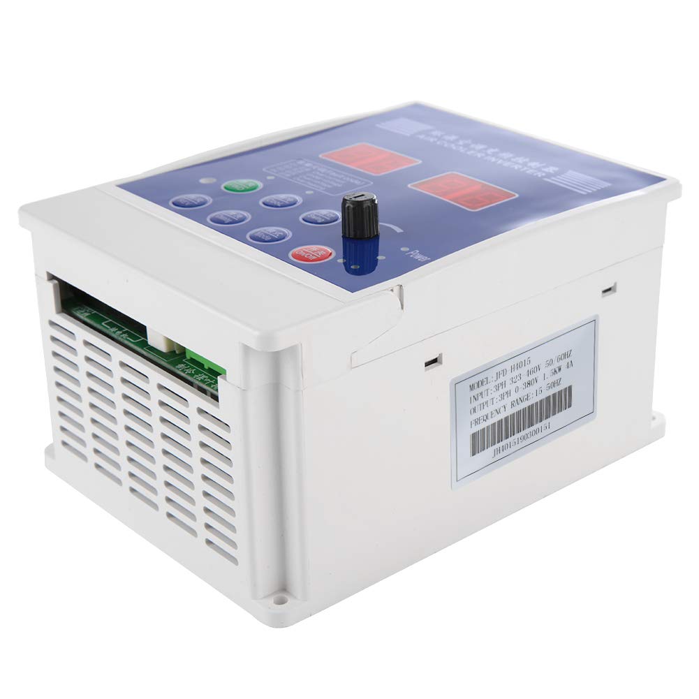 Variador de Frecuencia VFD AC380V para Ventiladores de Tiro y Aires Acondicionados con Control Remoto, Controlador Velocidad Ajustable 0,75-2,2 KW, Montado en la Pared, 160*120*95 Mm (1,5 KW)