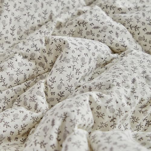 Image of DuShow Leaf Toddler Bedding Set for Boys and Girls,Cute Colorful Botanical Flowers, 4 Pieces Soft Crib Bedding Set Including Comforter, Sheets and Pillowcase