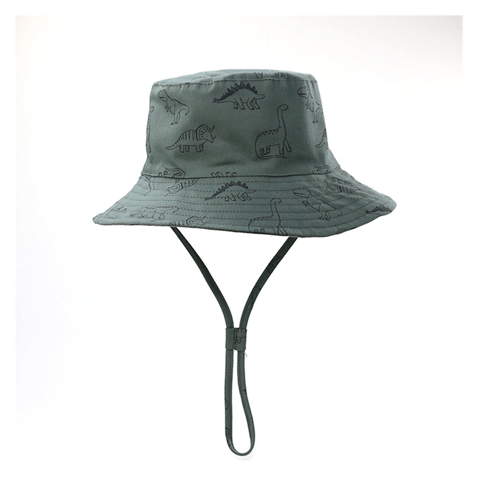 Kinder-Sommerhut, Frühling und Sommer, Baby-Fischerhut, Männer und Frauen, Kinder-Sonnenhut, Dinosaurier-Baumwolle, Baby-Sonnenhut, japanischer Beckenhut (Grün S)