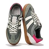 Project Cloud Genuine Leather Casual Sneakers for Women - Memory Foam Insoles Lace-Up Womens Shoes & Lightweight Women's Fashion Sneakers - Non-Slip Shoes for Women Footwear(Verdict,OLIVESU,6.5)