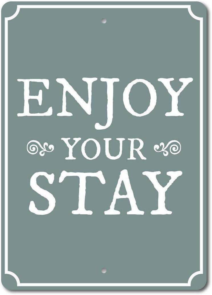 Enjoy Your Stay Sign Guest Room Decor Guest Room Sign Funny Vintage Metal Sign 8x12 inches