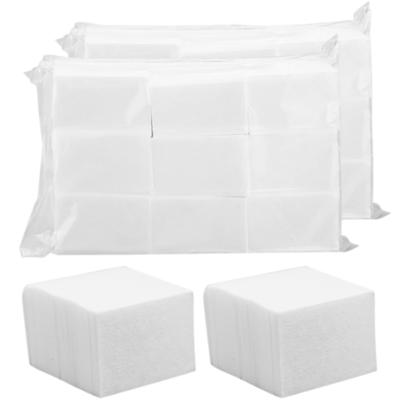 EBANKU 400 Pièces Lingettes Coton Ongles Gel Vernis Remover Wipes Lingettes Non Pelucheux Ongles Tampon Colle Bouteille Nail Art Cils Lingette Bouteille Outil Blanc