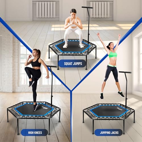 Image of Yes4All Rebounder Trampoline for Adults, 48-Inch, 350 LBS Stable & Silent Exercise Trampoline for Rebounding, Jumping Cardio