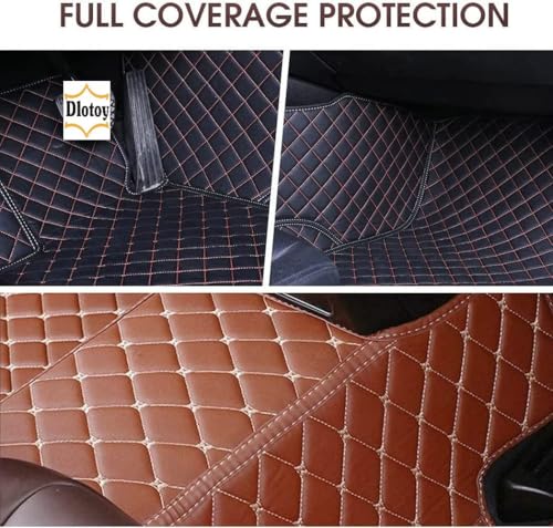 Image of 7D Car Mat for Maruti Suzuki S-Cross Model (2018-2024) | 7D Premium Faux Leather II Luxury Mat II 7 Layer Protection | Custom Fitted Car Floor Tray Mats| Complete Set of 3 Pieces | Black and Beige
