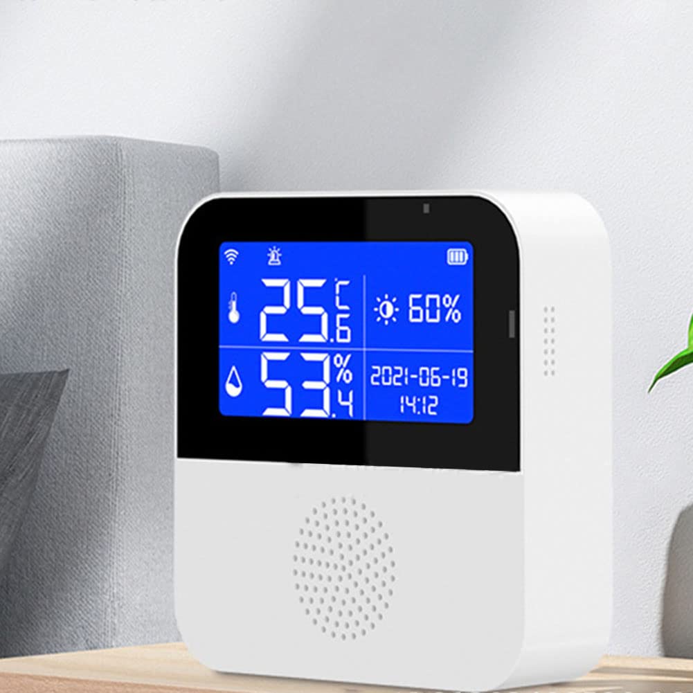 Sensore di umidità della Temperatura WiFi Sensore di umidità della Temperatura Intelligente, Termometro igrometro for Acquario con Monitor Digitale for Serra Domestica, Acquario (Color : 1pc)