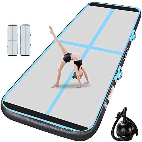 airtrack Gimnasia 10cm/20cm Altura 3M/4M/5M/6MTumbling Gimnasia colchoneta Inflable Tumbling Mat Estera de Yoga Taekwondo Fibra de Carbono Mat con Bomba eléctrica