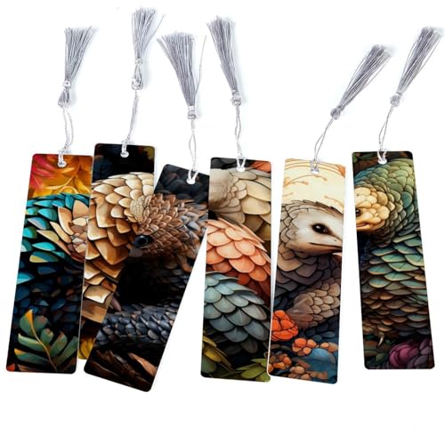Marque-pages pangolin lot de 6, cadeau idéal pour amateurs de livres
