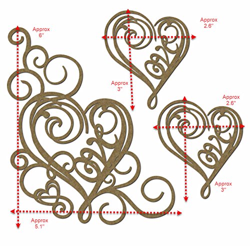 Love Corner Set - Laser Cut Chipboard - 3 Piece Set #TOP1