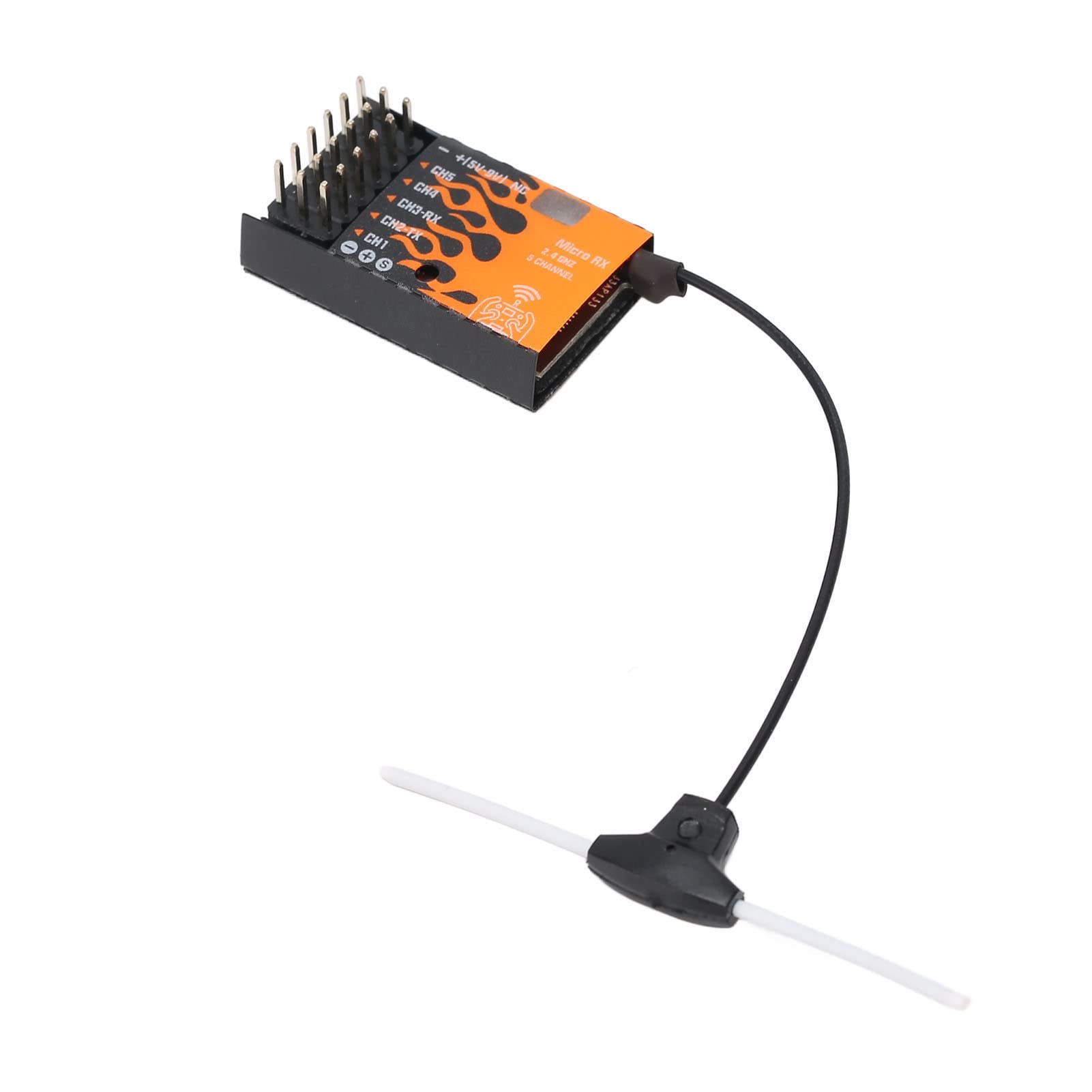 Wisoqu ExpressLRS Micro Receiver, 5 CH PWM Outputs, Failsafe Function, MHF T Antenna for RC Boats, Cars, Helicopters
