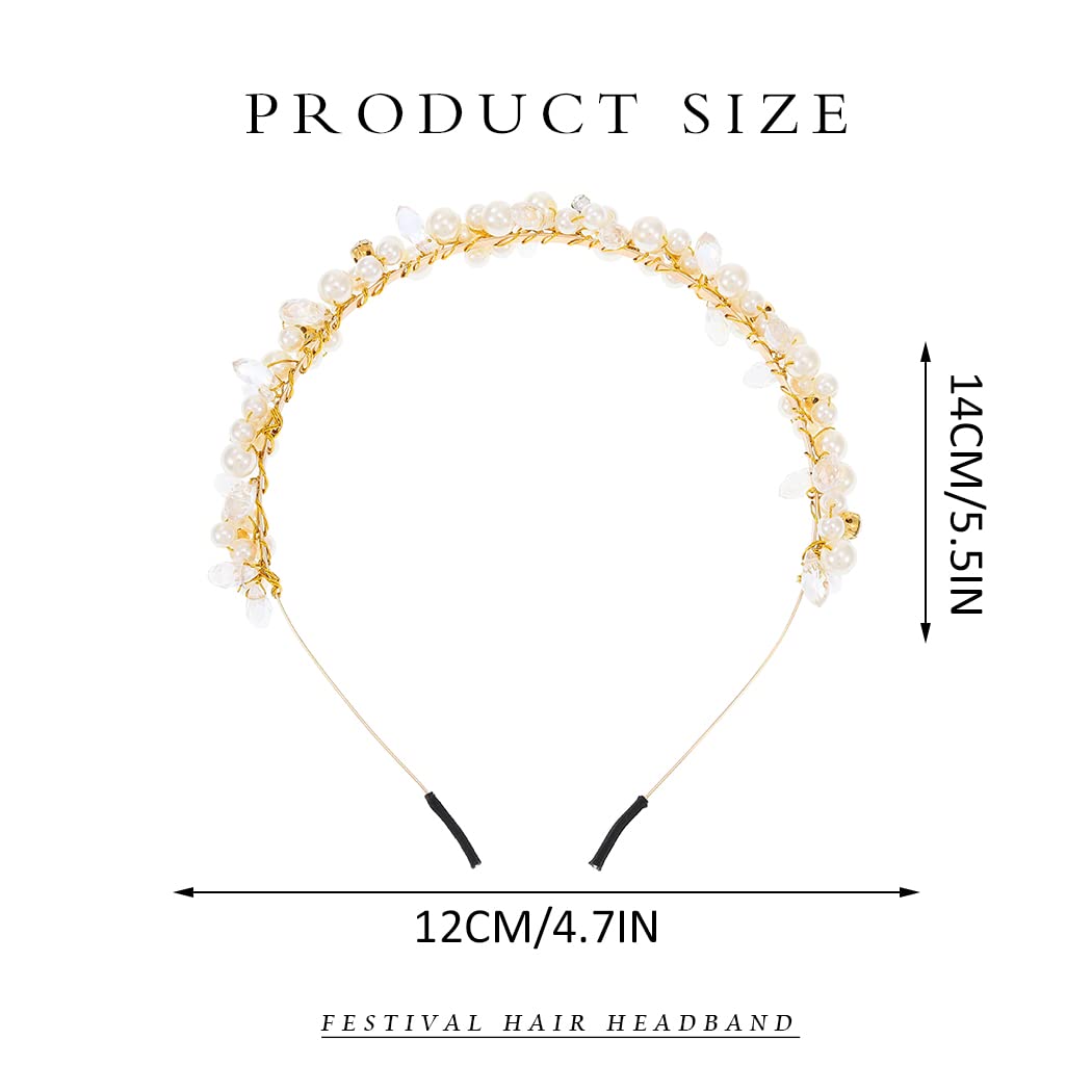 Deniferymakeup Cerchietto per capelli da sposa in argento con cristalli verdi, strass e perle, accessorio per capelli da sposa, per donne e ragazze