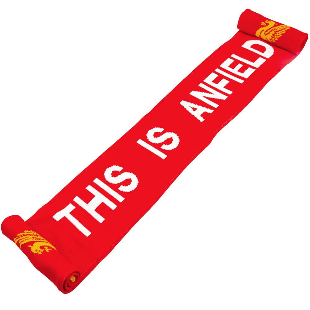 Liverpool F.C. THIS IS ANFIELD Crest Liverbird YNWA Scarf.