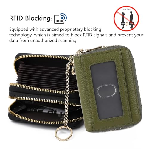 Image of imeetu Rfid Credit Card Holder,Genuine Leather Businese Card Case,Rfid Blocking Wallet for Women & Men
