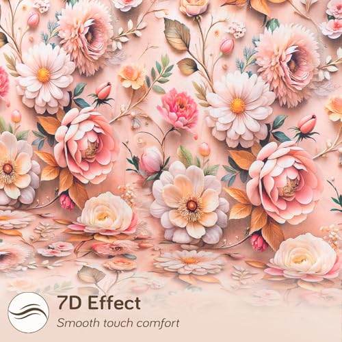 Image of HOKIPO 'Nature Muse' 1 PC Backrest Mat for Sofa Cover | Premium HD Printed Holland Velvet Mat, Rose Symphony (IN-922-L-D5)