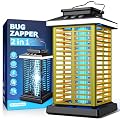 Bug Zapper Outdoor, Mosquito Zapper 2 in 1 Portable & Rechargeable Bug Zapper Outdoor with 5000mAh Battery & LED Night Light, 4000V Electric Fly Zapper for Outside,Patio,Backyard,Garden Yellow