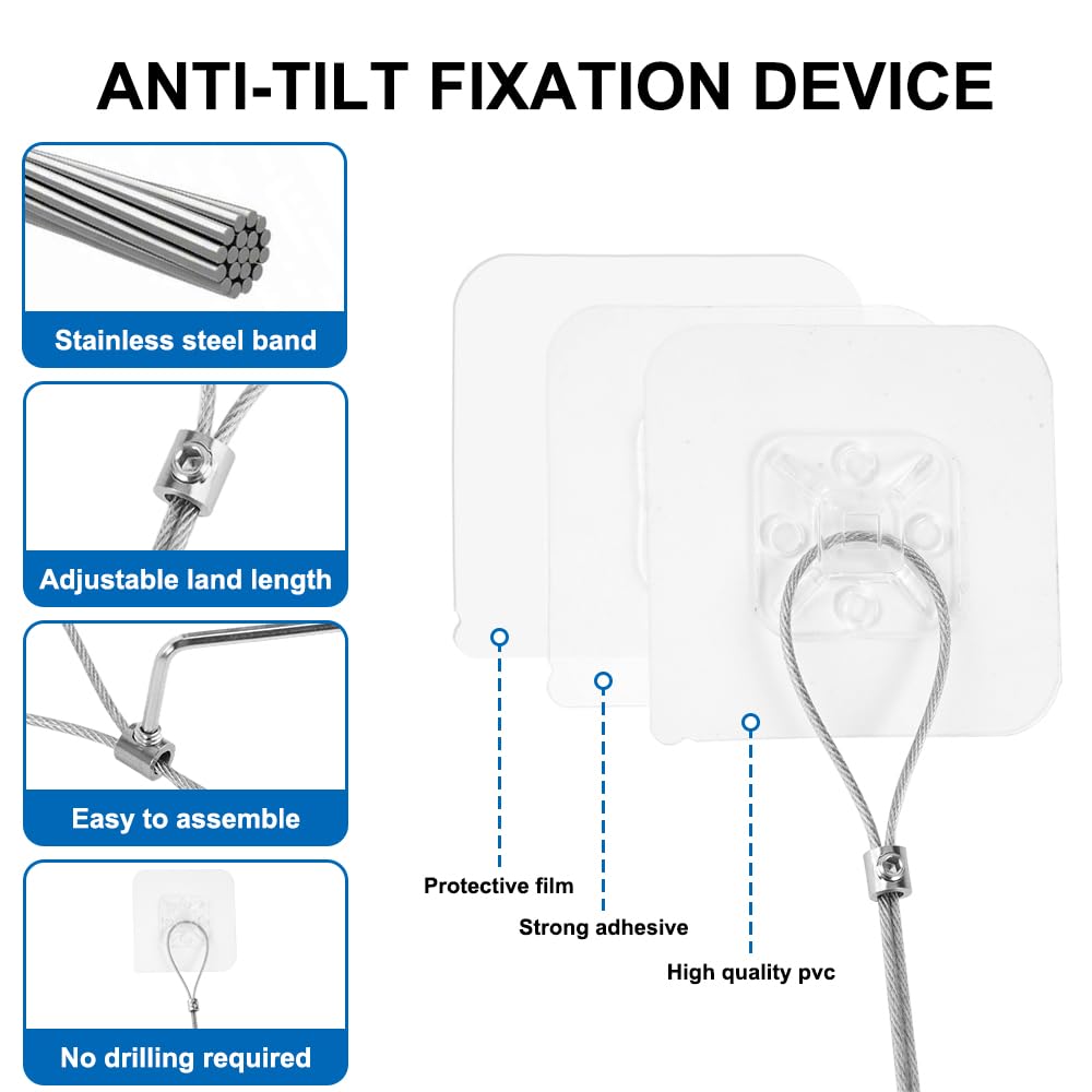 Sangles Anti-Basculement pour TV et Meubles, Sécurité Réglable sans perçage, Fixation Murale