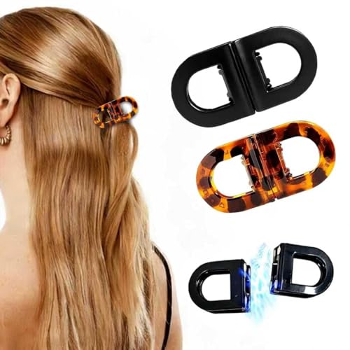 2PCS Magnetic Hair Clips for Women No Crease Hair Clips Strong Hold Seamless 2-in-1 Design for Everyday Hairstyles | Creaseless Hair Clips Gentle on Fine to Thick Hair Portable Set
