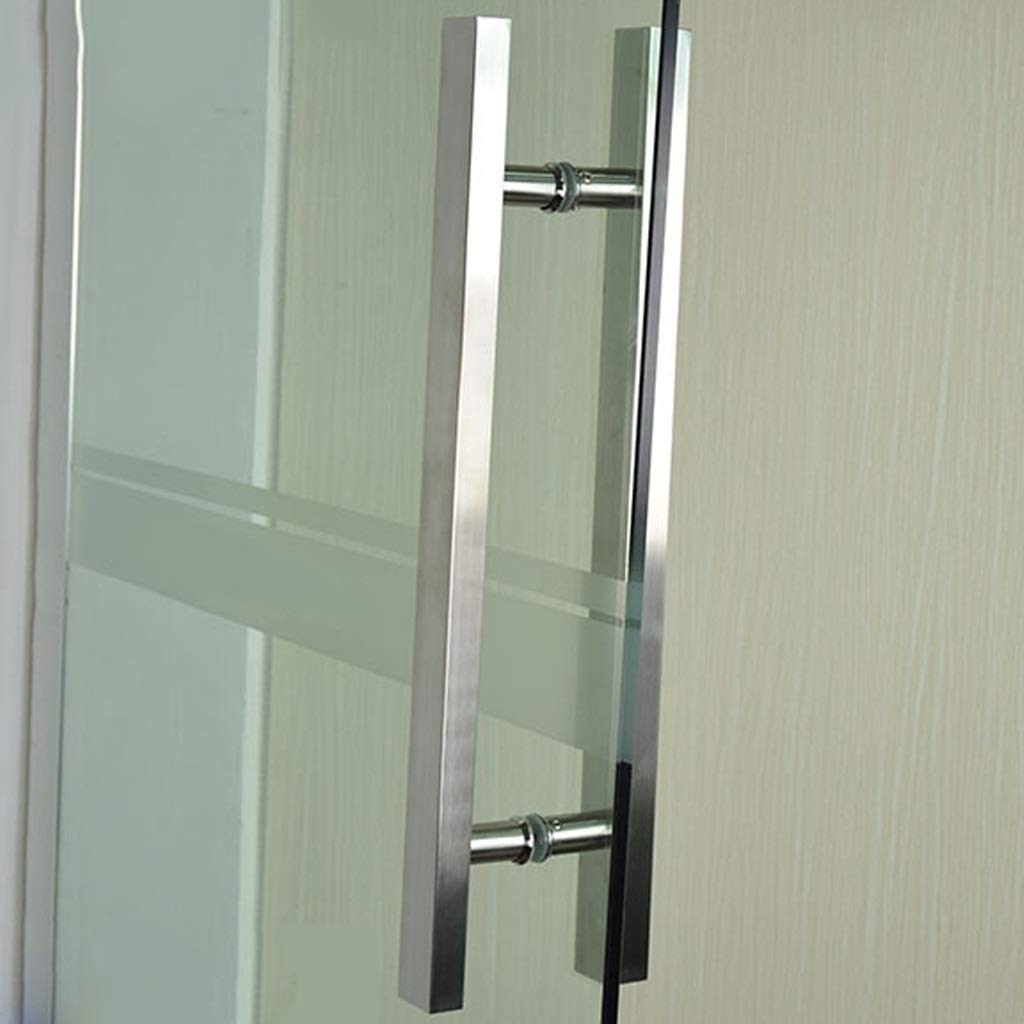 Manilla para Puerta de Cristal, Manilla para Puerta de Madera, Manilla para Puerta corredera de Tubo Cuadrado de Acero Inoxidable Cepillado, para hoteles/oficinas, 4 tamaños (tamañ
