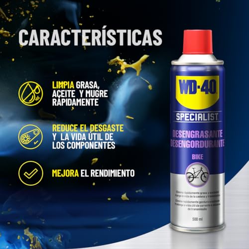 WD-40 Bike - Kit de mantenimiento de bicicleta, contiene Desengrasante bike 500ml + Lubricante de cadenas bike 250ml + paño de microfibra - Imagen 6