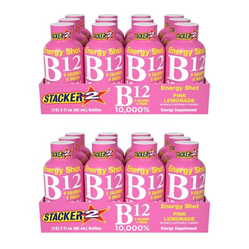 Stacker 2 Pink Lemonade B12 Energy Shot 2oz (Pack of 24)