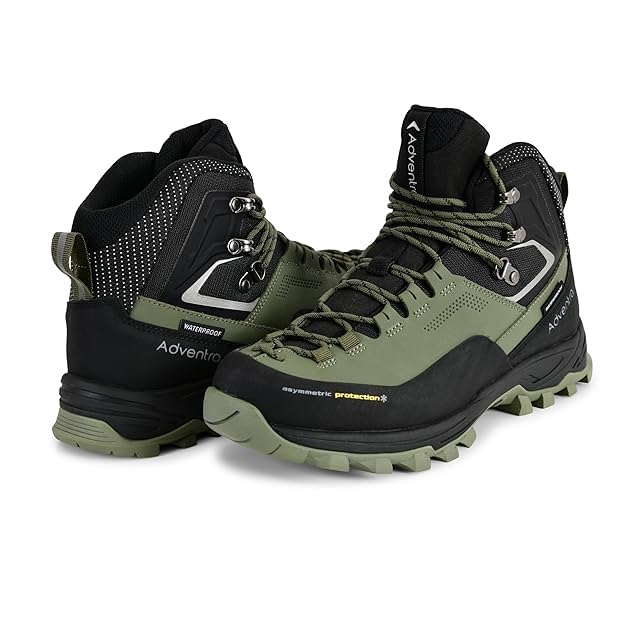 Image of Men Warm Waterproof Hiking Boots | Mid Ankle with Superior Grip | Boots | 3M Insulation | for Hiking Trails, Rugged Terrain | WH1106